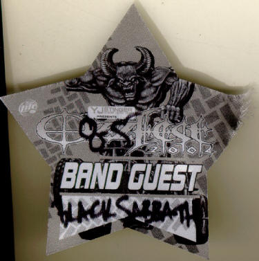 My Black Sabbath Backstage Pass